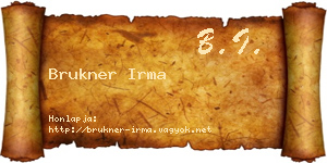 Brukner Irma névjegykártya