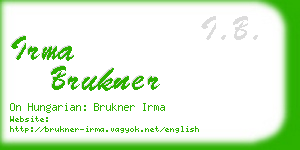 irma brukner business card